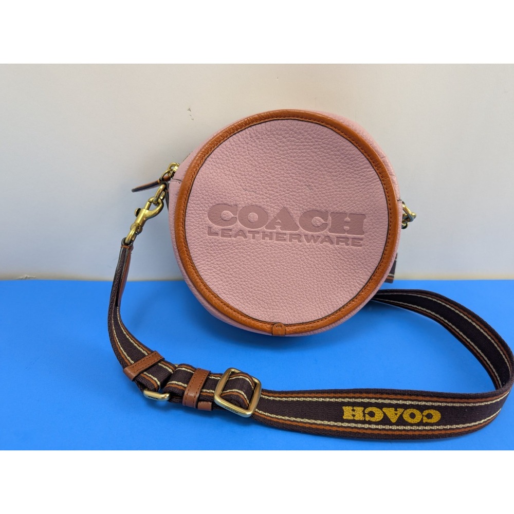 Coach Pink Leather Kia Circle Bag Colorblock Crossbody Purse C6997